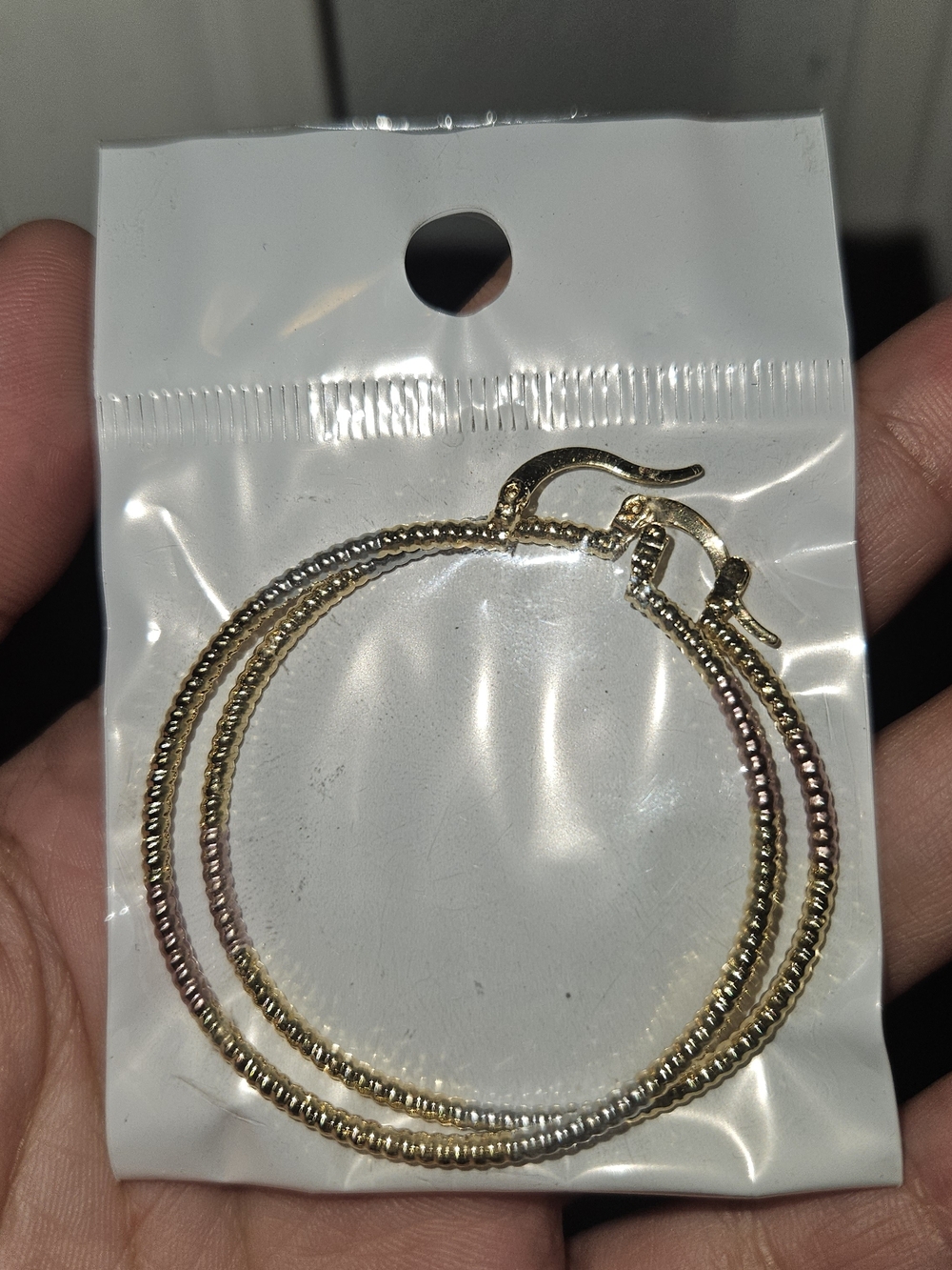 Tri Colored Hoop Earrings